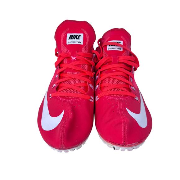 Nike Flywire Superfly R4 Track Racing Sprint Shoes Men's 10 White Red 526626-601 - Picture 3 of 14